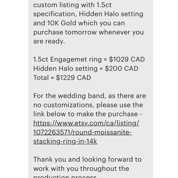 Moissanite Engagement Ring & Band - Picture 8 of 8